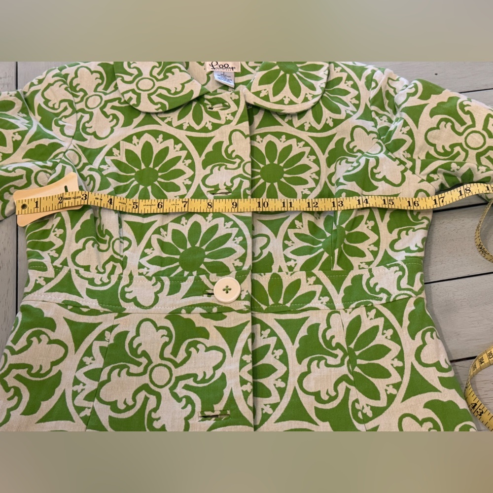 LILLY PULITZER | EUC Stowaway Green Kiera
Coat Jacquard SZ 2 Mid Century Modern - Picture 14 of 14